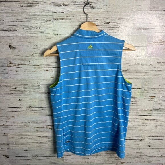 ADIDAS ClimaCool golf shirt blue striped size medium women’s - Picture 7 of 7
